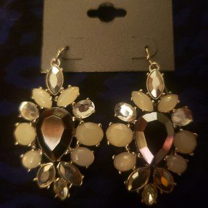 Express faux opal, hematite and crystal earrings